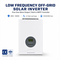 Onduleur solaire hors réseau UD 1KW-10KW à ondes sinusoïdales pures toroïdales basse fréquence 48V 220V avec chargeur MPPT BMS RS485