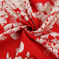 Nouveau positionnement Jacquard tissu femmes robe Cheongsam grande fleur multicolore microfibre 150d fil tricoté Techniques en gros