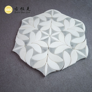 Mosaico de Mármol Floral con Diseño de Chorro de Agua para Decoración de Paredes en Centros de Spa, Bienestar y Salas de Meditación - Product Image 6