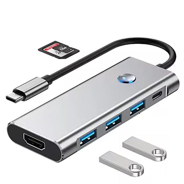 PD 100W USB 3.0 Ports Type-C Docking Station 4K/60Hz HDTV Port TF/SD AUDIO Adapter for USB C Laptop 8 in 1 USB C Hub