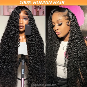 Wig Frontal HD gelombang laut WANITA HITAM grosir dengan bundel rambut manusia depan renda bergelombang transparan - Product Image 6