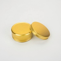 Pot rond en aluminium doré de 150 ml avec couvercle à vis, boîte de rangement ronde en métal doré de 5 oz pour savon, boîte en fer blanc pour bougies