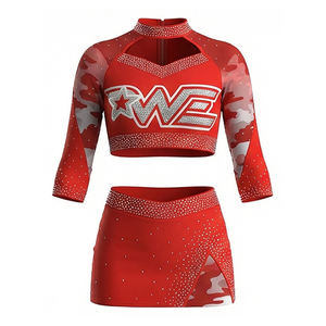 Tenues de cheerleading de haute qualité, design gratuit, bleu clair et blanc, logo personnalisé, uniformes de cheerleading pour le basketball - Product Image 4