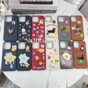 Funda de teléfono TPU + PC con patrón de dibujos animados para niñas-para iPhone 16 Pro Max, con protección de lente y decoración de personajes de dibujos animados - Product Image 2