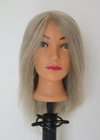 Tête de Mannequin d'Entraînement Bicolore à Prix d'Usine avec Cheveux Humains Réels pour Coiffeur – Poupée d'Entraînement pour la Pratique de la Coupe et du Coiffage