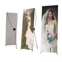 Support de bannière X coréen portable réutilisable en polyester imprimé sur mesure pour décoration de cérémonie de mariage et affichage publicitaire