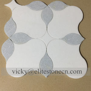 Schomex Carrara混合ホワイトThassosウォータージェットアート花大理石モザイクタイル10mm厚さモダン寄木細工 - Product Image 4
