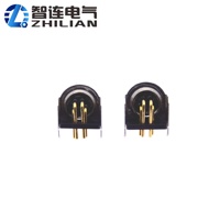 Conectores PCB Blindados en Ángulo Recto M8 de 3 a 6 Pines, Macho, 60V 4A, Clasificación IP67/IP68, Contactos de Cobre Chapados en Oro, para Automoción