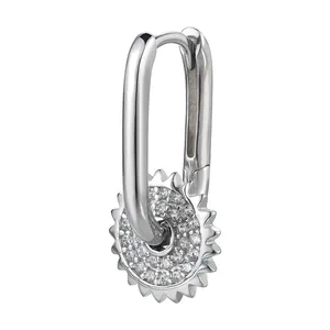 Unique Design Cubic Zirconia Huggie Hoop Earring 925 Sterling Silver Custom Hoop Earrings Luxury Jewelry Factory