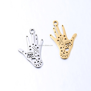 Amuletos de <span class=keywords><strong>Mano</strong></span> de Acero Inoxidable Personalizados con Ojo Turco, Regalos de Protección Significativos, Colgantes <span class=keywords><strong>Hamsa</strong></span> Personalizados para Creación de Joyería Única - Product Image 1