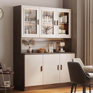 Aparador con puertas de vidrio para sala de estar, cocina, exhibición de vinos y almacenamiento de platos - Product Image 1
