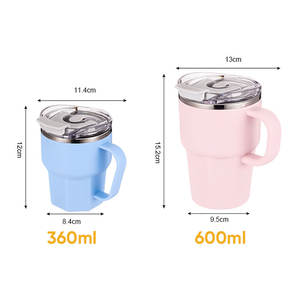 Tasses à café en acier inoxydable 304 à double paroi, impression personnalisée, anti-fuite, 360 ml, 600 ml, mugs à café isolés pour les voyages - Product Image 2