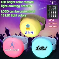 Le concert des activités des stars japonaises et coréennes devrait aider à l'anneau 15 couleurs LED bracelet lumineux festival de musique bracelet fluorescent APP