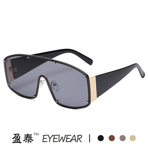 Yingtai Eyewear <b>Oversized</b> <b>Sunglasses</b> Plastic And Metal Frame UV400 Protection Unisex Street Style - Product Image 4