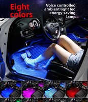 Luz Ambiental LED para el Interior del Automóvil, Controlada por Voz, con Ritmo Musical Colorido, Instalación con Encendedor de Cigarrillos de Silicona