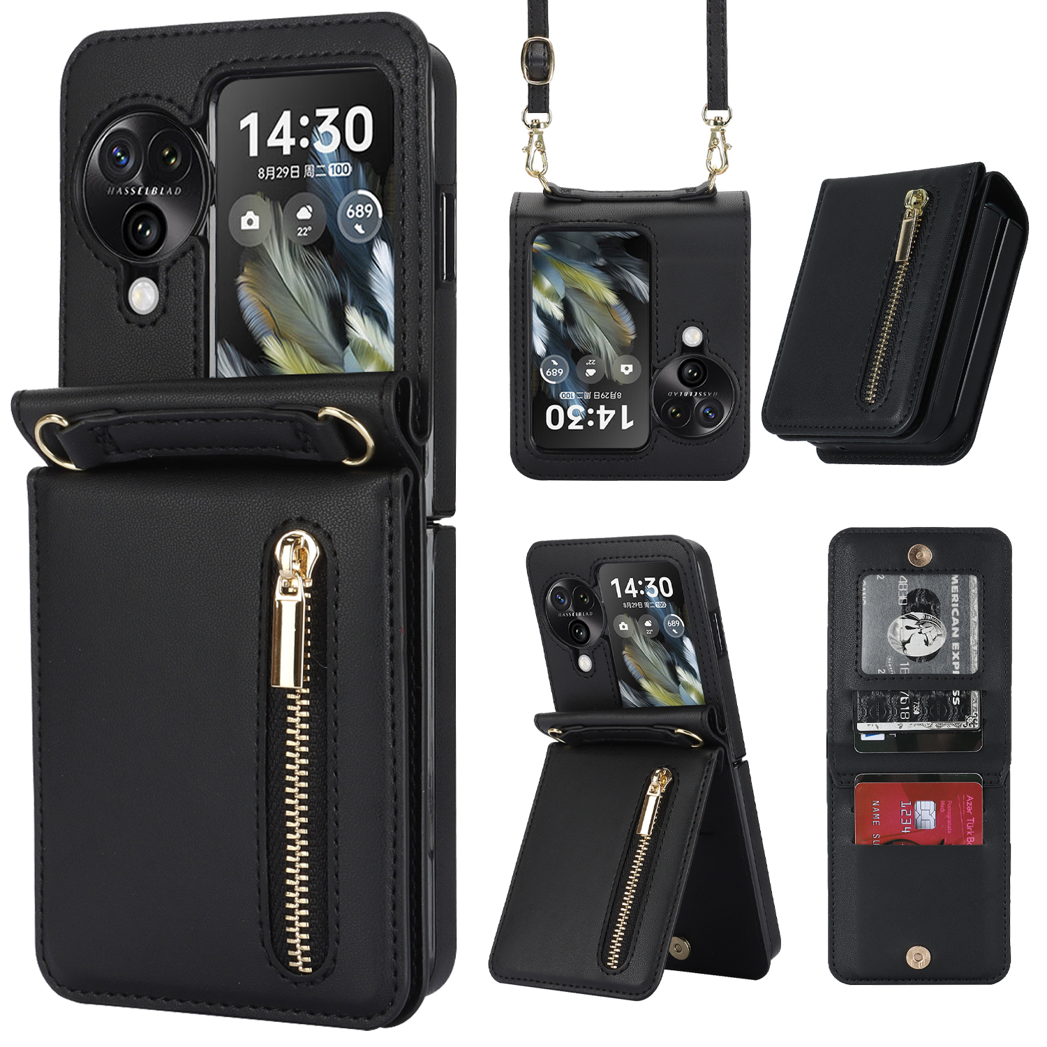 SATURCASE Case For OPPO Find X5 Lite/Reno 7 5G, Cool Tiger Embossing PU Leather Flip Dual Magnet Wallet Stand Card Slots Protective Cover For OPPO - View #6
