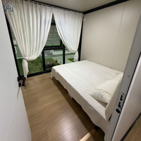 Casa Contenedor Expandible de 20 pies, 2 Dormitorios, Casa Modular Prefabricada de Lujo, Casa Pequeña Plegable Moderna, Villa Móvil para Resort
