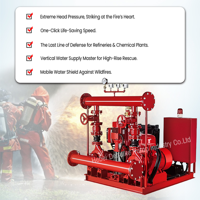 2 Year Warranty Dehuike diesel Fire Fighter Water Pump 64hp nm Sea Water Fire Pump System