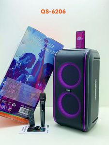 New <strong>QS</strong>-6206 Party <strong>Speakers</strong> Dual 6.5 Inch TWS Blue Tooth Music Baffles Rechargeable Outdoor Wireless DJ Karaoke Sound Box Karaoke - Product Image 3