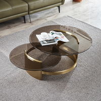 Table basse moderne de luxe légère en verre trempé pour salon