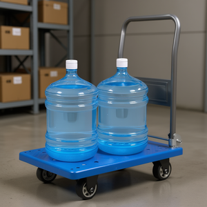 Compact Foldable Platform Cart <b>Dolly</b> 330 660 Lb Capacity Blue Steel PP Industrial Hand Cart With 360 Degree Swivel <b>Wheels</b> - Product Image 2
