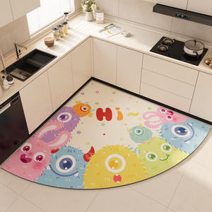 Alfombra de Cocina Ecológica con Diseño de Dibujos Animados en Forma de Abanico, Absorbente, Antideslizante, Lavable, de 3mm de Grosor, Resistente a la Suciedad, de Diatomita - Product Image 3
