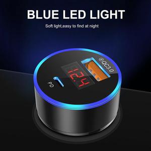 36W USB C araba şarjı <span class=keywords><strong>Volt</strong></span> metre tip C araba pil monitör LED voltaj ve amper ekran ile iPhone huawei samsung için