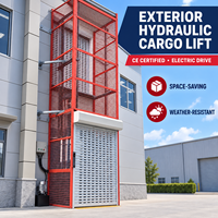 Monte-charge vertical robuste pour extérieur avec rail de guidage, 3 arrêts, hauteur de levage personnalisable, plateforme de levage de marchandises