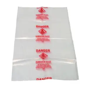 6 Mil/150 Um Dikke Ldpe Plastic Asbest Afval Tassen Voor Bouw 1200Mm X 90Mm Heavy Duty asbest Tas