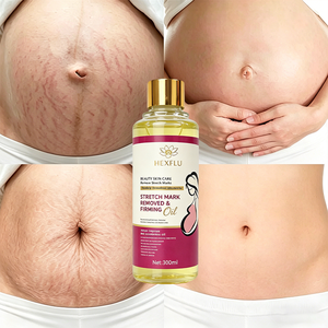 HEXLFLU-300ml Huile Bio Raffermissante Anti-Vergetures pour le Corps |   Crème Hydratante Anti-Âge et Réparatrice de Cicatrices pour la <span class=keywords><strong>Grossesse</strong></span> à l'Amande et à la Rose Musquée - Product Image 4