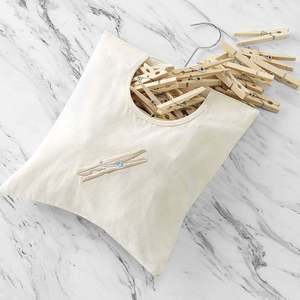 Sac à pinces à linge en toile de coton naturel, sac de rangement pour pinces à linge suspendu - Product Image 5