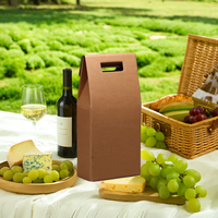 Bon prix 750ml boîte-cadeau de vin Kraft matériau laminé ondulé revêtement UV 3 bouteilles ensemble matériaux recyclés
