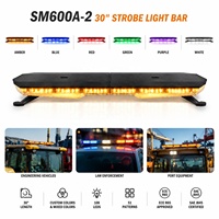 Barre lumineuse pleine taille SM600A-3 30 38 46 54 62 70 pouces, 132 LED, ECE R65 SAE J845, 51 motifs, 12-24V, clignotant ambre, garantie 3 ans