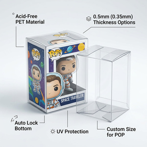 Boîte en plastique PET rigide transparente anti-poussière pour figurines miniatures, boîte de présentation pliable, conteneur de rangement transparent - Product Image 1