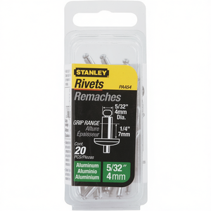 Remaches de aluminio Stanley de 5/32 pulgadas, 4 mm de diámetro, rango de agarre de 1/4 pulgadas, paquete de 20 - Product Image 3