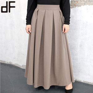 Wholesale New Fashion Islamic Dress Ladies Fashion <strong>Muslim</strong> Maxi <strong>Skirts</strong> Middle East Elegant Pure Color Islamic Pleated <strong>Long</strong> <strong>Skirts</strong>