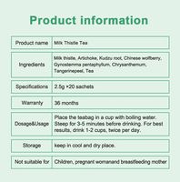 Tisane Détoxifiante au Chardon-Marie, Artichaut et Silymarine – Sachets de Tisane aux Herbes pour le Bien-être du Foie et du Corps, Boissons Saines à la Racine de Pissenlit
