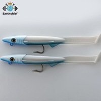 Leurre souple artificiel en acier inoxydable à tête plombée pour anguille, 12 cm, équipé d'un hameçon VMC, 26g, Raglou Hybrid, best-seller transfrontalier