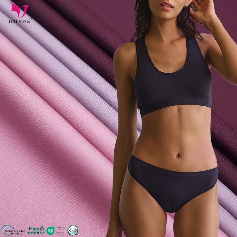 Hot Sale 4 Way Stretch 25%spandex 75%nylon Naked Feel Double Knit Fabric for Sportswear Yoga Wear and Underwear