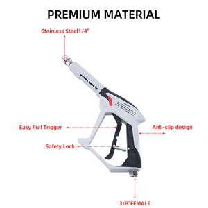 Pistole per Idropulitrice ad Alta Pressione Nuova Pistola a Spruzzo con Grilletto a Dito e Attacco Rapido 3/8 per Lavaggio Auto - Product Image 5