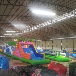 Juego al aire libre de PVC para niños, campo de obstáculos de rebote inflable con soplador, 30mL x 11mW x 6MH - Product Image 2