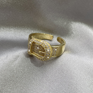 <span class=keywords><strong>Boucle</strong></span> de ceinture en Zircon brillant pour femmes taille de bague réglable pour un usage quotidien fêtes de fiançailles mode tempérament tout cadeau - Product Image 3