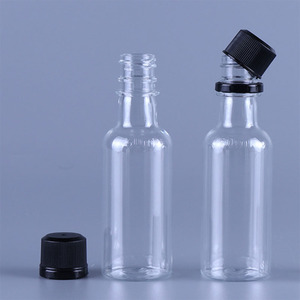 Nhỏ Hot chai nước sốt 1.7oz 50ml nhựa tinh thần chai rượu với nắp màu đen <span class=keywords><strong>mini</strong></span> thu nhỏ bắn chai cho Đảng ủng hộ - Product Image 5