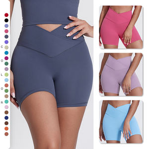Nouveaux pantalons de yoga pour femmes, taille haute, effet push-up, respirants, sans ligne de couture, <span class=keywords><strong>short</strong></span> de fitness à taille croisée - Product Image 2