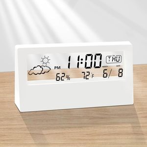 Reloj Despertador Inteligente Multifuncional de Escritorio con Logotipo Personalizado, Pantalla LCD con Temperatura, Humedad, Clima y Pantalla Transparente - Product Image 2