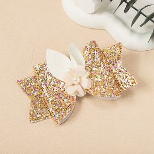 Oreilles de lapin tridimensionnelles mignonnes bandeau décoratif pour enfants de Pâques avec épingle à cheveux et pinces à cheveux cassées - Product Image 2