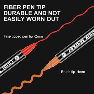 Marcadores de tiza de doble punta de 24 colores, bolígrafos de pintura acrílica de color metálico para pintura rupestre, lienzo, madera, cerámica, vidrio, piedra - Product Image 3