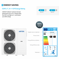 Chauffe-eau solaire monobloc DC Inverter AIRTEK haute température -30°C 10-16KW R290 en acier inoxydable pour hôtel extérieur