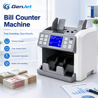Machine de comptage de billets de banque GenJet avec fonction d'ajout de devises et contrôle des rapports pour la gestion de trésorerie en bureau