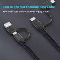 Kabel multifungsi 4 dalam 1 pengisian daya Cepat USB tipe-c dengan Logo kustom untuk Komputer Printer dan perangkat IOS dapat disesuaikan 1 m